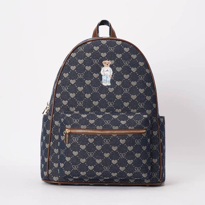 B-Loved Big Rucksack on Blue Denim Monogram for wholesale by Signare London