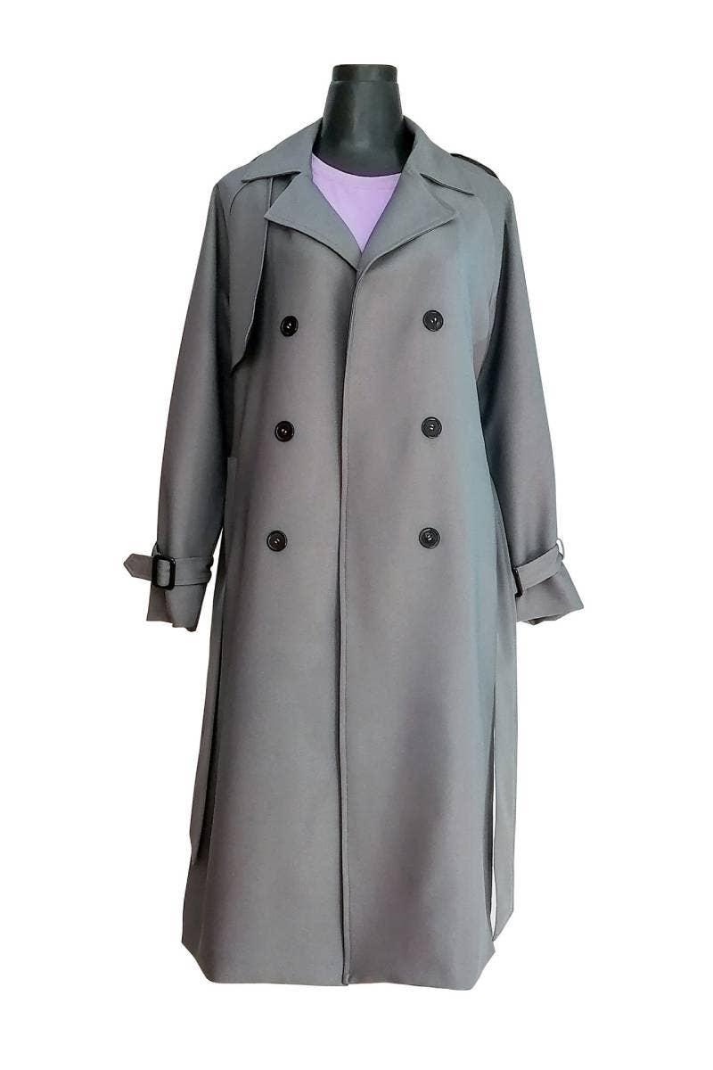 HIDDENBRAND - Wholesale Trench Coat - Women's - Long Lapel Double-Breasted Panels Trench Coat12