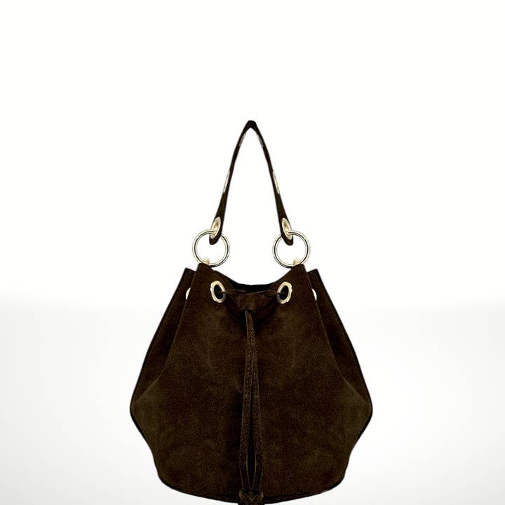 ITALIAN'S LEATHER - Vente Sac porté épaule – femme - Sac seau en cuir suédé Arlecchino 2206299