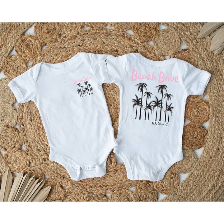 "Beach Babe" Baby Tees and Onesies for wholesale by L.A. Wave Co.