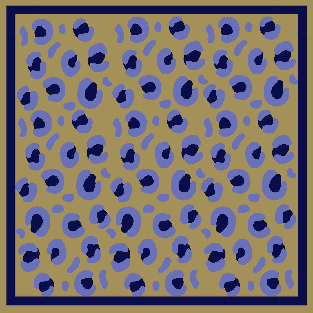 ALMA-MATER COLLECTION - Wholesale Scarf - Women's - Blue & Gold Gameday Bandana Scarf (3 PRINTS) 2