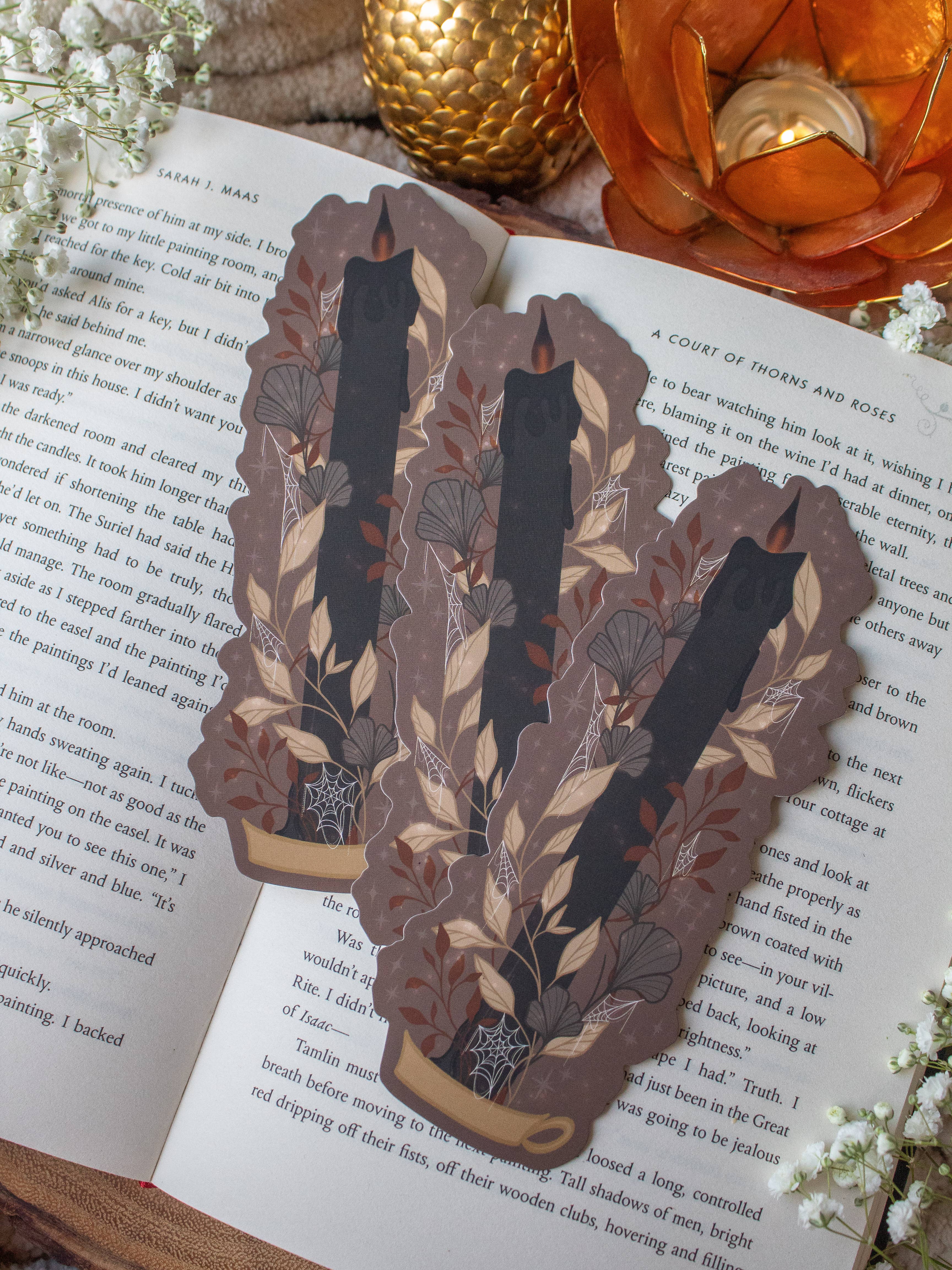 Meaggie Moos - Wholesale Bookmark - Black Flame Candle Halloween Die-Cut Bookmark4