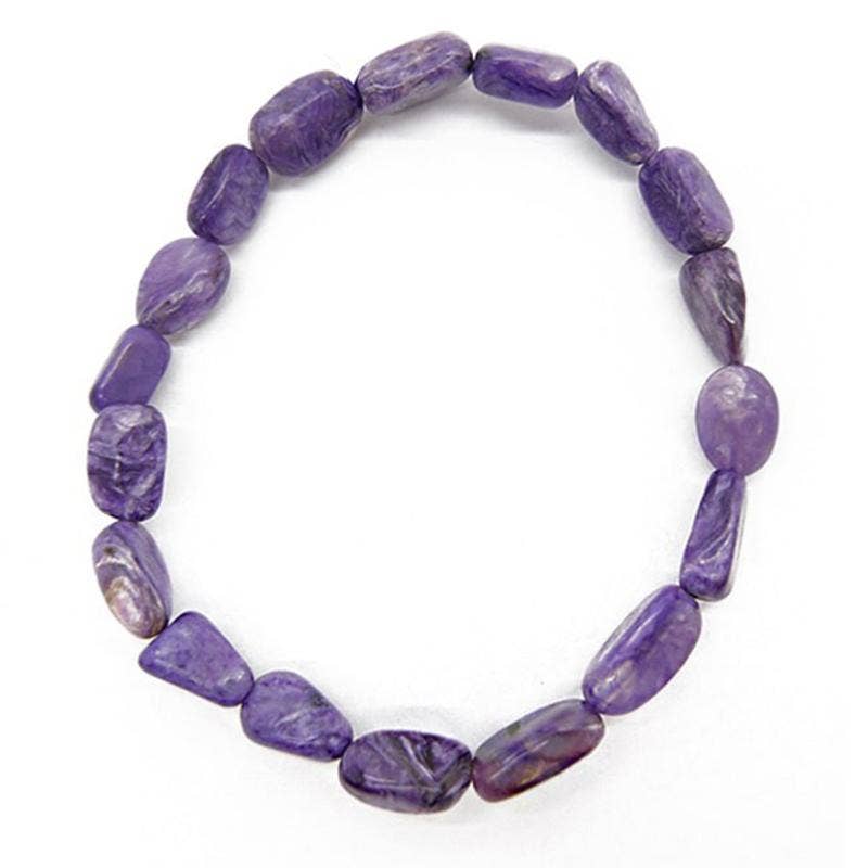 La Boîte à Cailloux - Vente Bracelet de perles - Bracelet charoite Russie A (pierres roulées)1