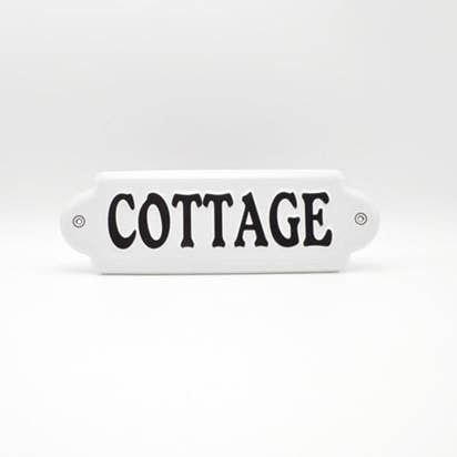 Metallschild „Cottage“, emailliert für den Großhandel von inVintage