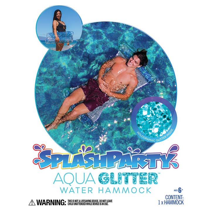 PoolCandy - Wholesale Inflatables - SplashParty Aqua Glitter Pool Hammock