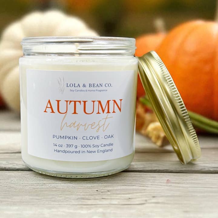 Autumn Harvest – Pumpkin Spice Soy Candle | Fall Candle for wholesale by Lola & Bean Co.