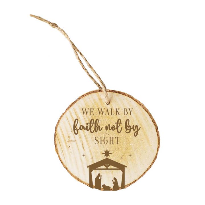 Walk by Faith Wood Ornament for wholesale by Viv&Lou