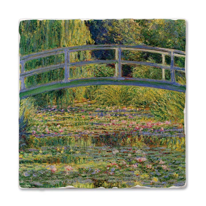 Fine Art "Footbridge" 4 Pack Tumbled Tile Coasters for wholesale by CounterArt/Highland Home/Thirstystone/CoasterStone