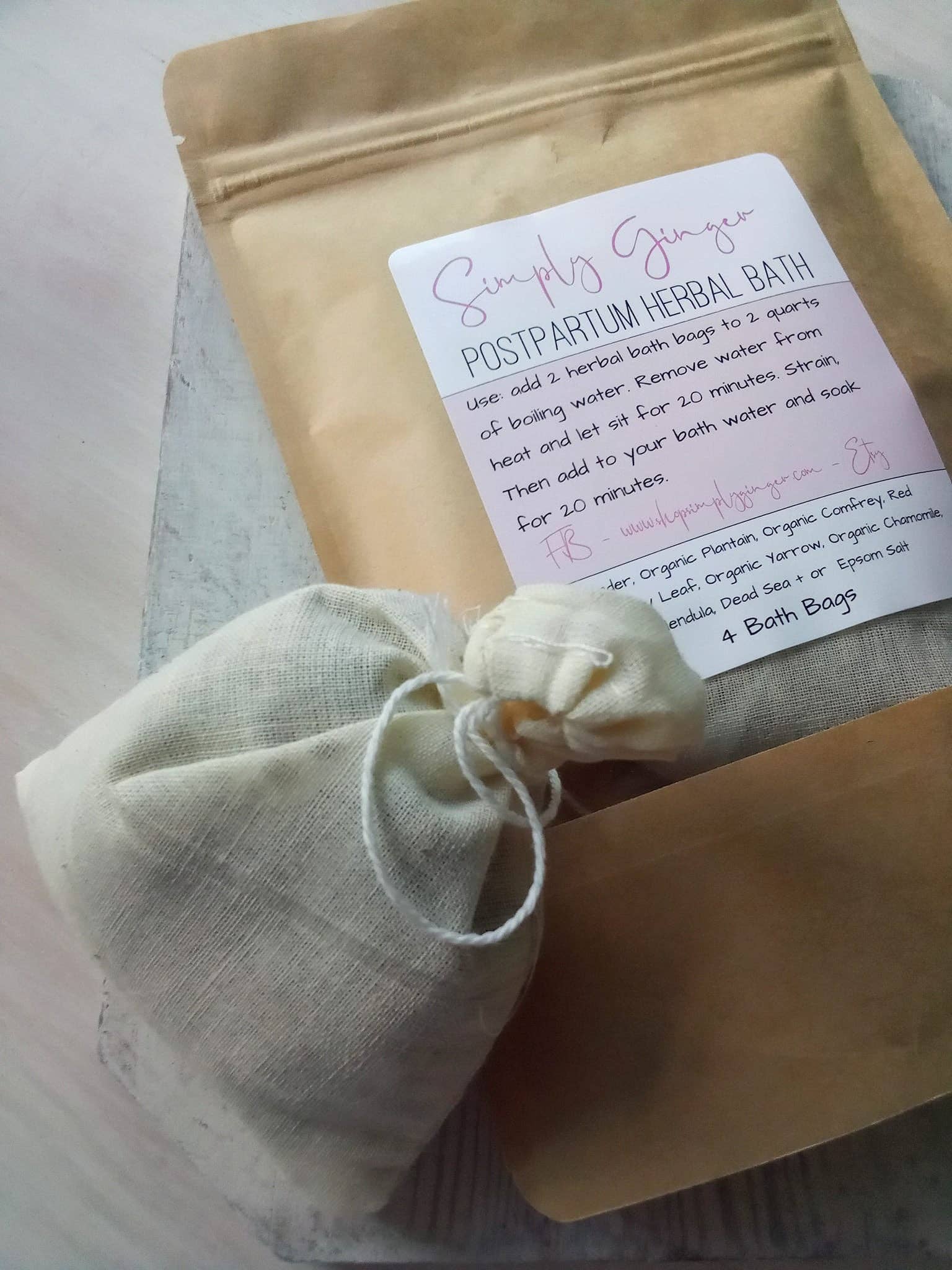 Simply Ginger - Wholesale Nursing Tea - Maternity - PostPartum Bath Tea Bags ll Organic Herbs3