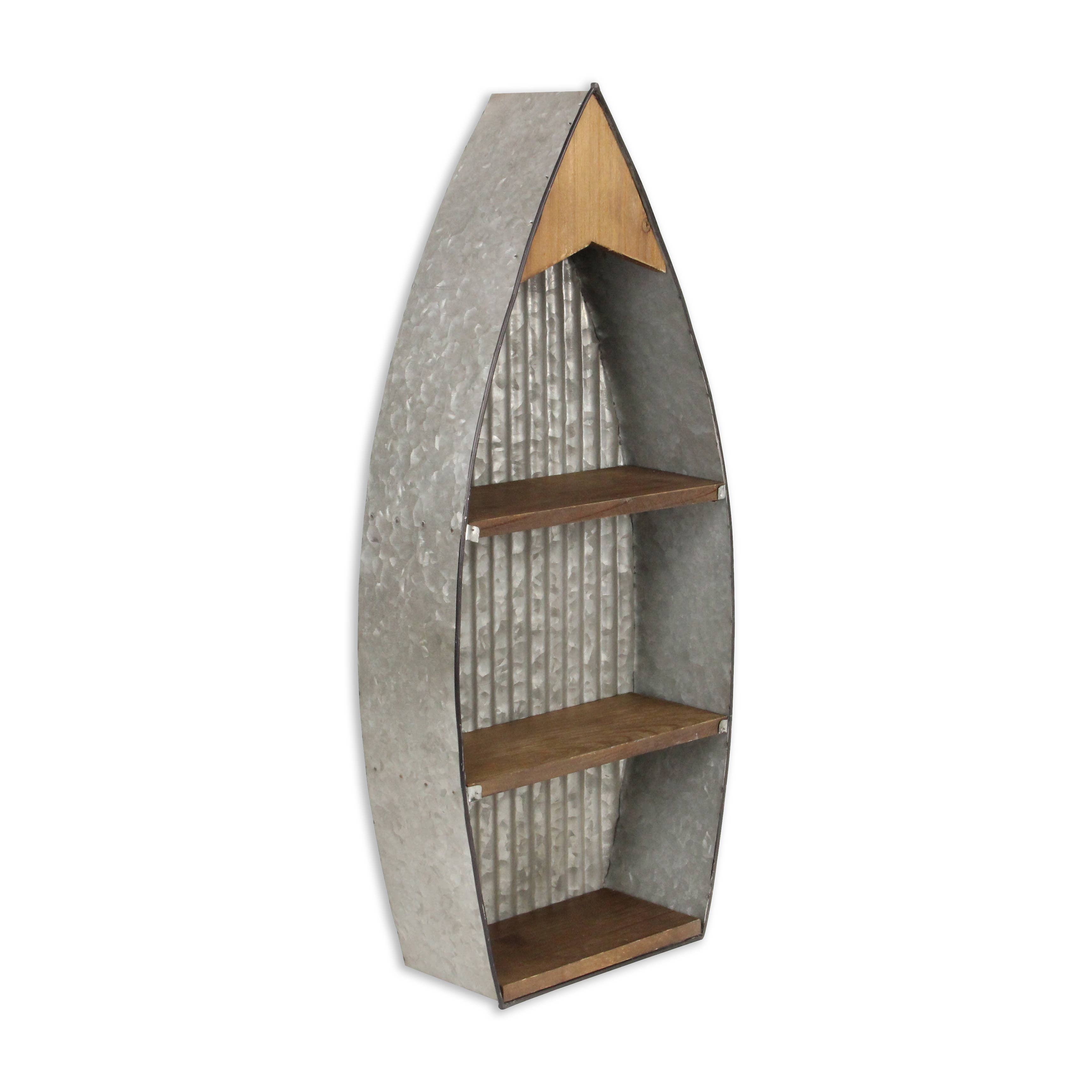 Cheungs Home Decor - Wholesale Wall Mounted Shelf - Alessia Galvanized & Wood Hanging Boat Shelf1