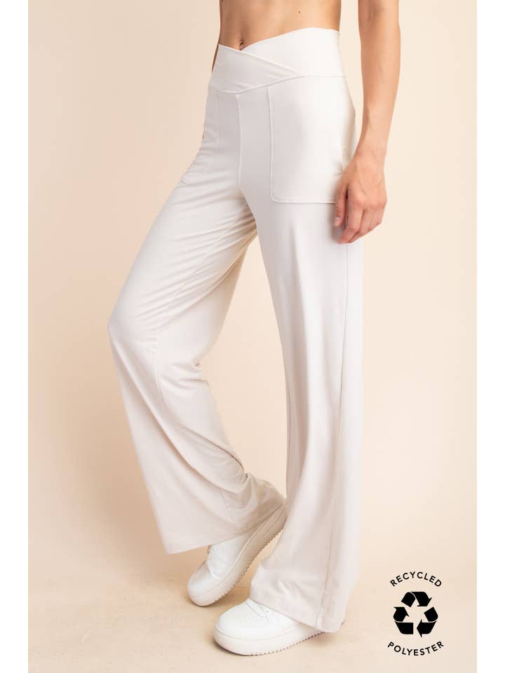 Rae Mode - Wholesale Pants - Women's - RECYCLED BUTTER V WAIST WIDE PANT1