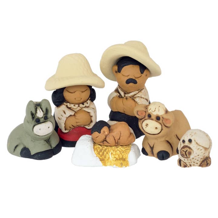 Lucuma Designs - Vente Crèche de Noël - Characato - Set de 9 mini-crèches, 1,3 « H - Cadeau de Noël1