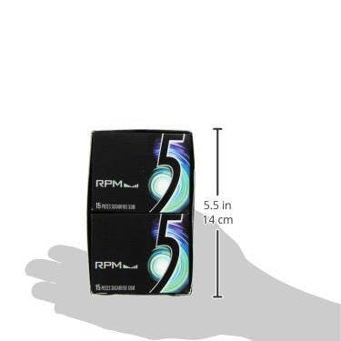 Shop The King - Wholesale Chewing Gum - 5 Gum RPM Mint Sugarfree Gum, 15 piece (10 Packs)