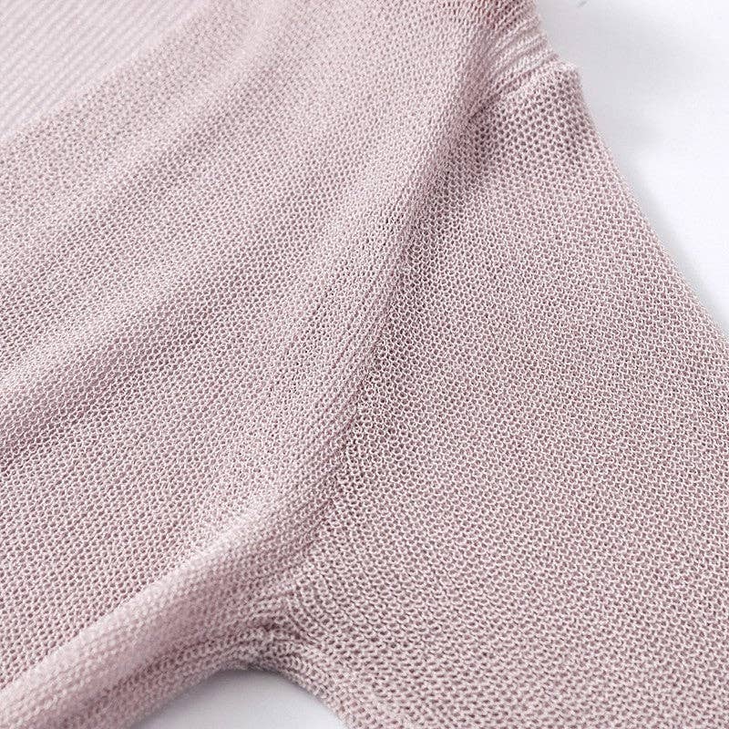 FurDecoration - Venta al por mayor Cárdigan - Mujer - Cardigan ultraligero de punto corto con mangas tres cuartos6