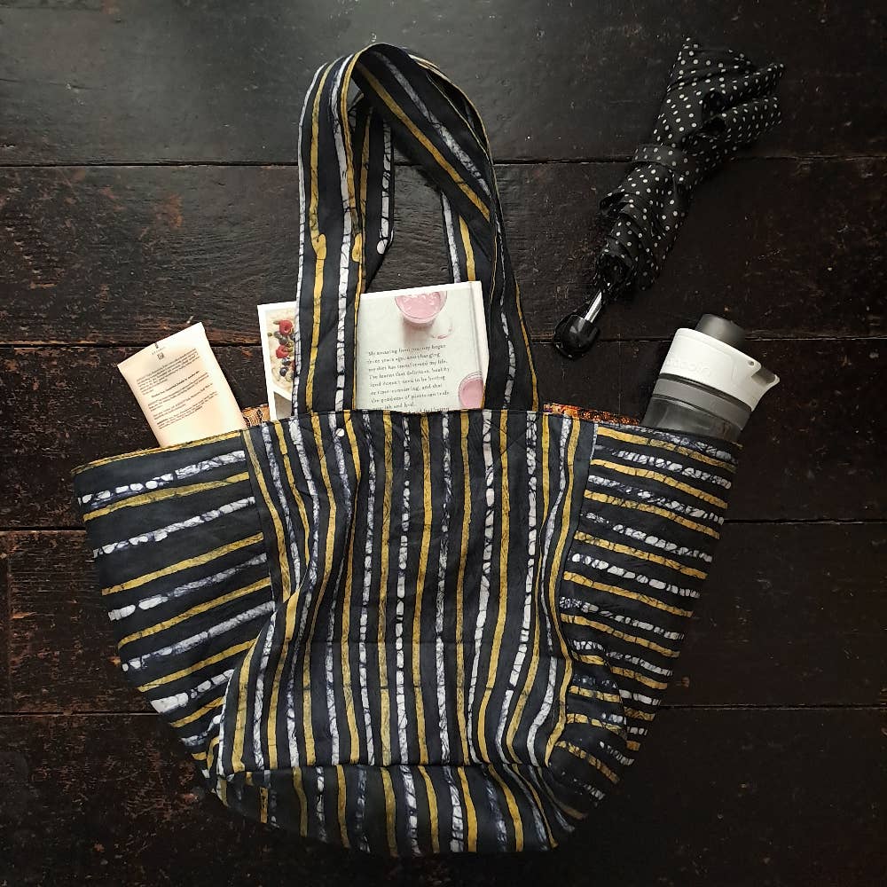 Urbanknit - Wholesale Tote Bag - Unisex - African cotton batik Cube tote3