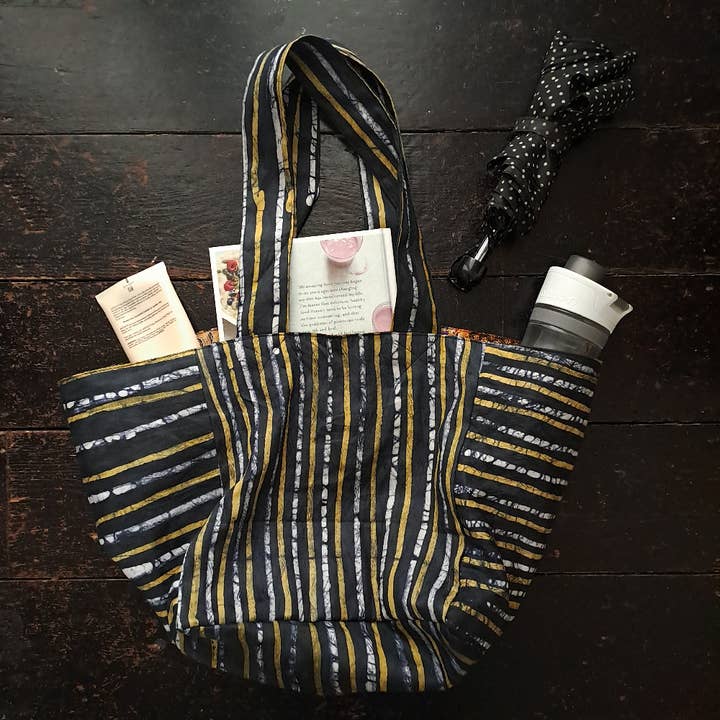 Urbanknit - Wholesale Tote Bag - Unisex - African cotton batik Cube tote3