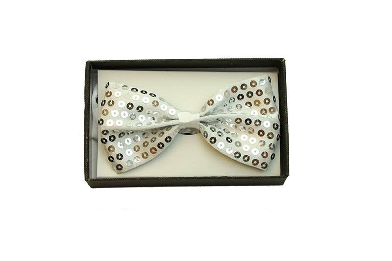 KBW Global Corp. – wholesale Bow Tie - Men’s – White Sequin Bow Tie0