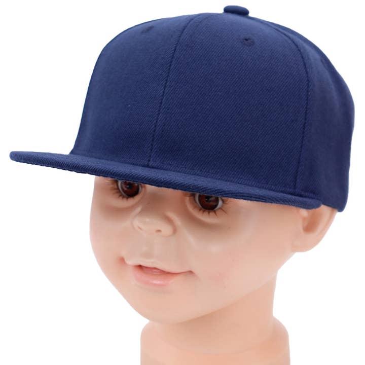 Cap Zone - Wholesale Baseball Cap - Kids - Kids Solid Twill Snap Back Flat Bill Cap22