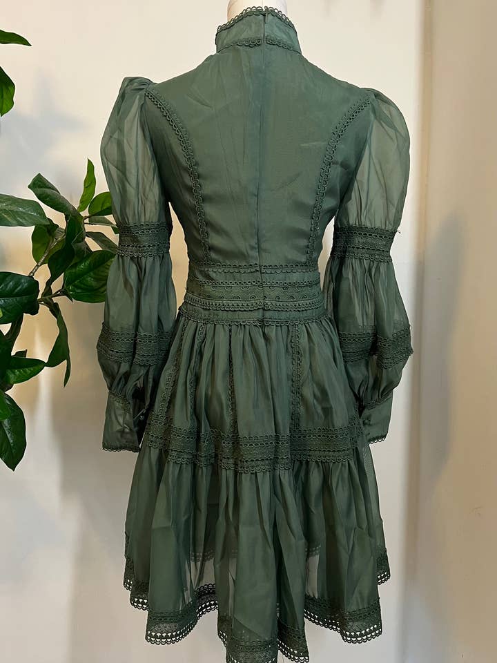 Witchwood Bags - Wholesale Dress - Women's - Morgana - Romantic Victorian Inspired Party Dress - SAGE 8