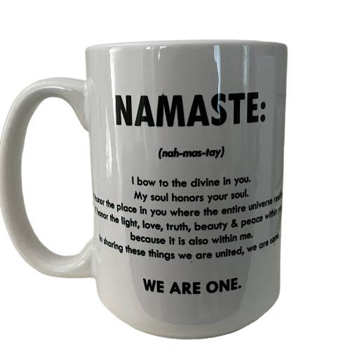 Namaste Meaning Coffee Cup for wholesale by The Reiki Shop