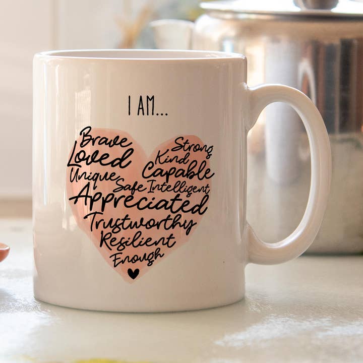 I am... mug, Motivational, Inspirational gift, I love you for wholesale by Manta Makes