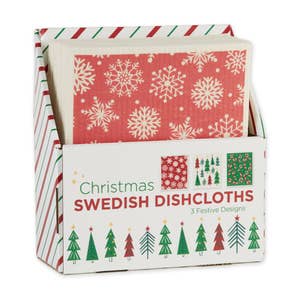  Funny Christmas Swedish Dish Cloths, 6 Pack Holiday