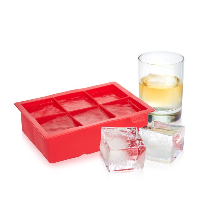 TRUE - Wholesale Ice Tray/Mold - Colossal Silicone 2 inch Ice Cube Tray Gray or Red7