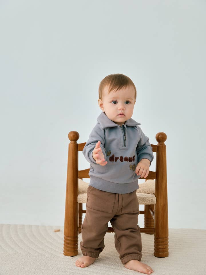 Norsu Organic - Wholesale Pants - Kids - Organic Toddler Fleece Sweatpant-Mocha1