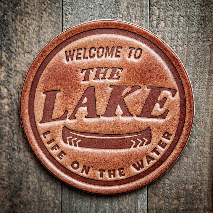 Lake Leather Coaster for wholesale by Sugarhouse Leather