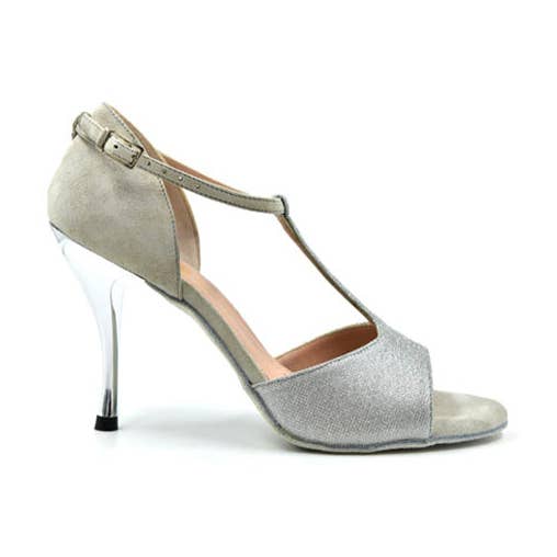 Zilveren microglitter sandaal voor wholesale door Dbs dancing shoes