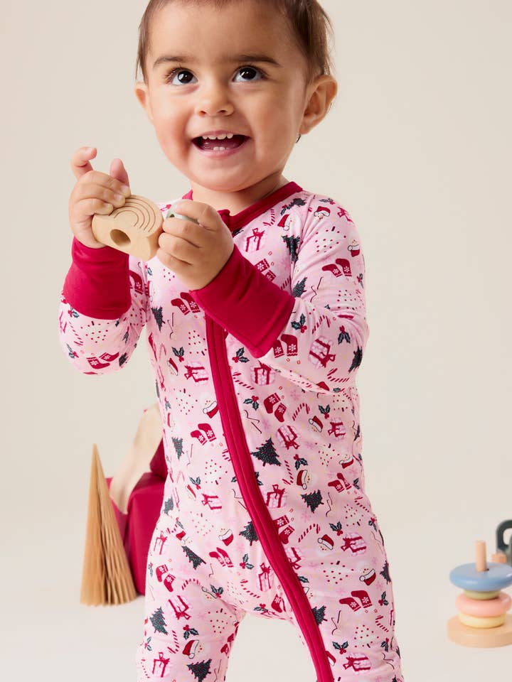 Kindred Bravely - Wholesale Sleepsuit - Baby - Bamboo Baby Pajama Holiday Print1