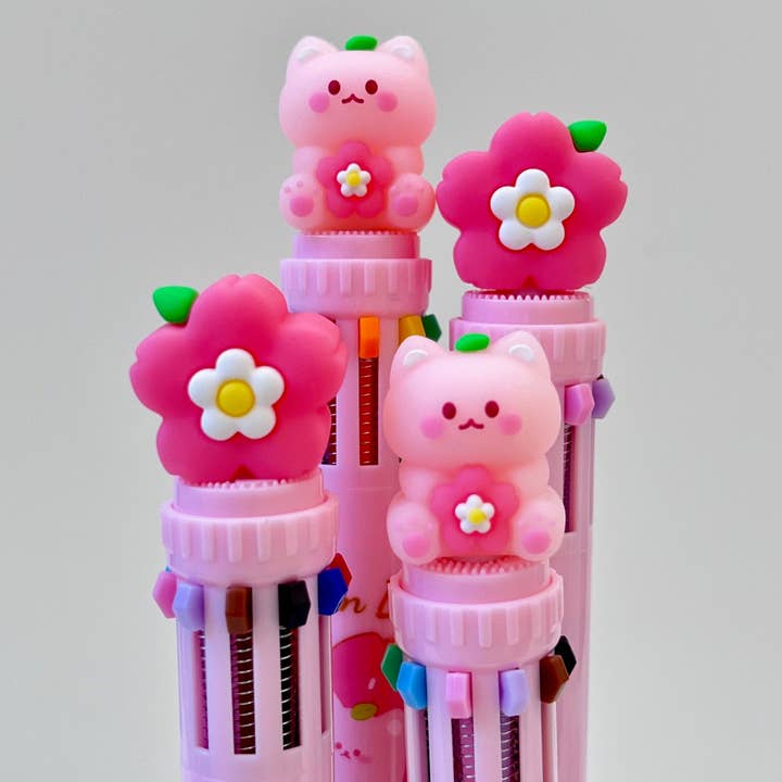 BCmini - Vente Stylos - 23013 STYLO BILLE RÉTRACTABLE 10 COULEURS SAKURA CHAT-3614