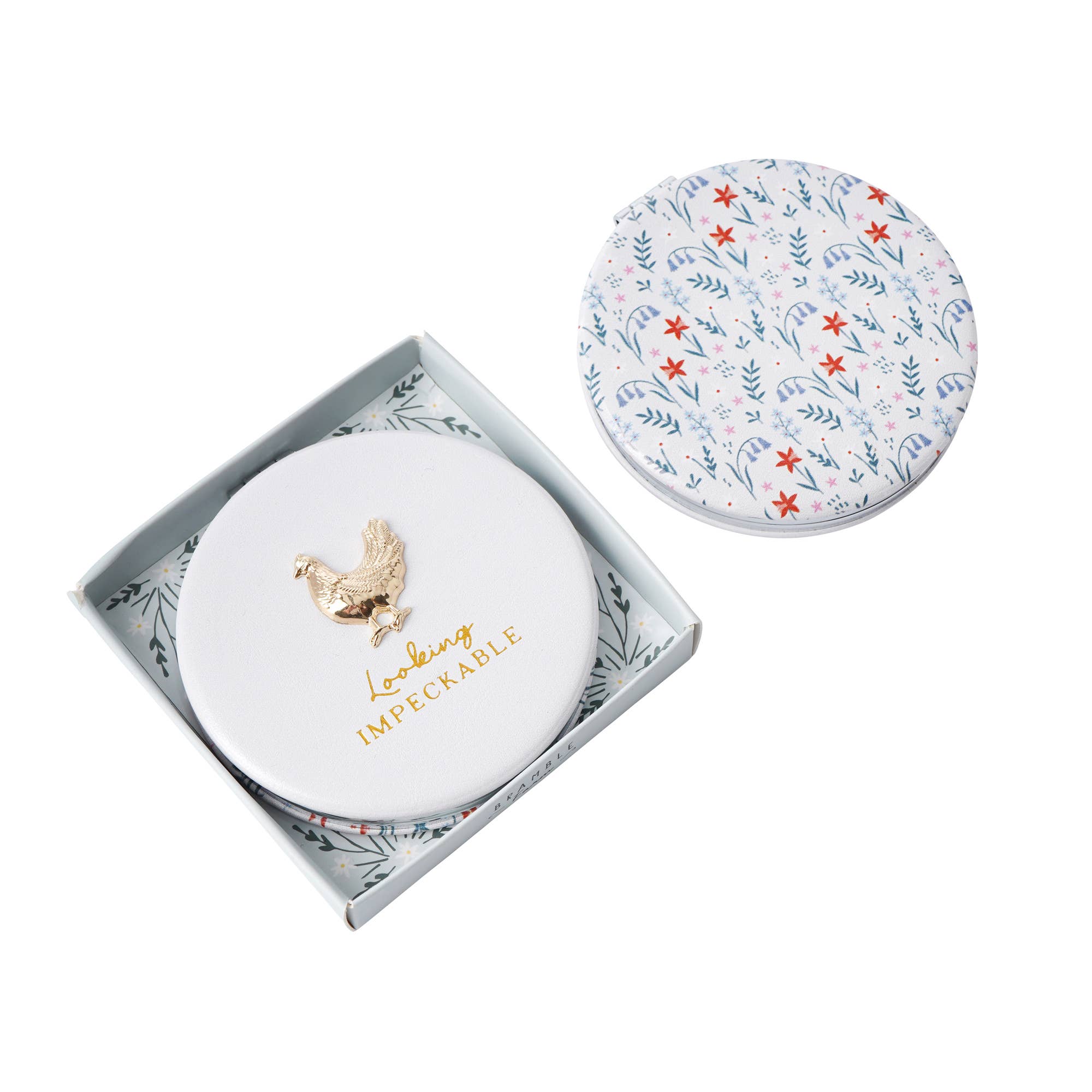 CGB Giftware - Wholesale Compact Mirror - Bramble Farm Chicken Compact Mirror In Gift Box4