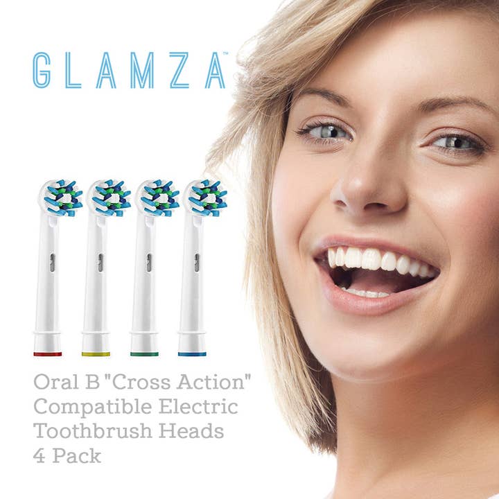 My Wholesale Warehouse – wholesale Toothbrush – Oral B "Cross Action" Compatible Electric Toothbrush Heads 4 Pack