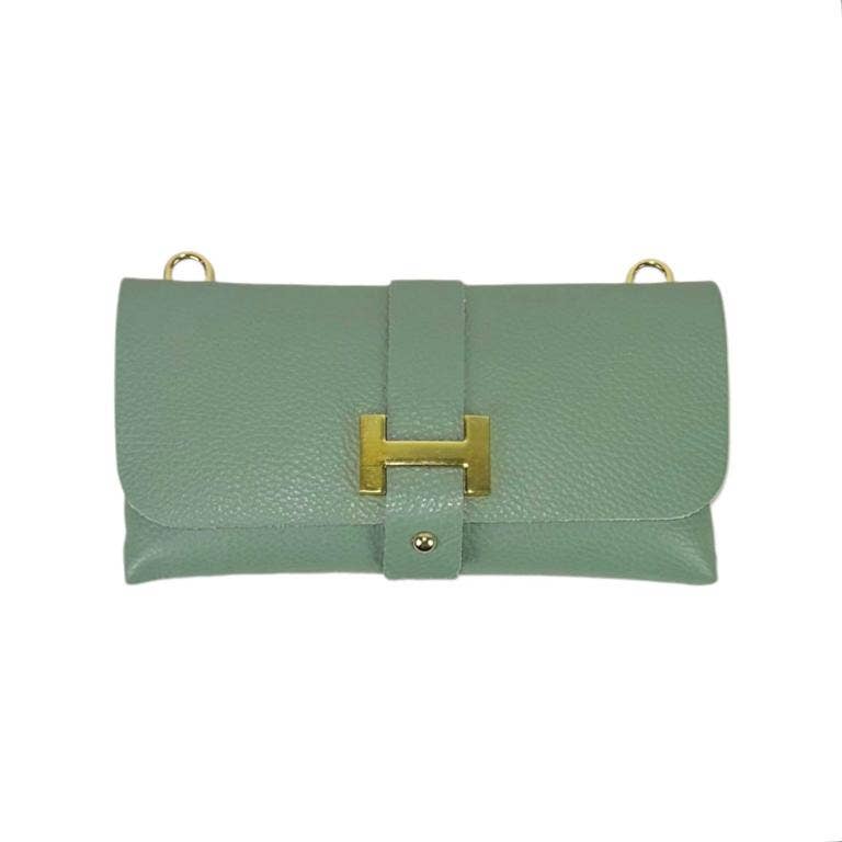 Chenson & Gorett - Vendita all'ingrosso Tracolla - Donna - Borsa da donna in pelle fiore con manico a catena rimovibile e chiusura con bottone13