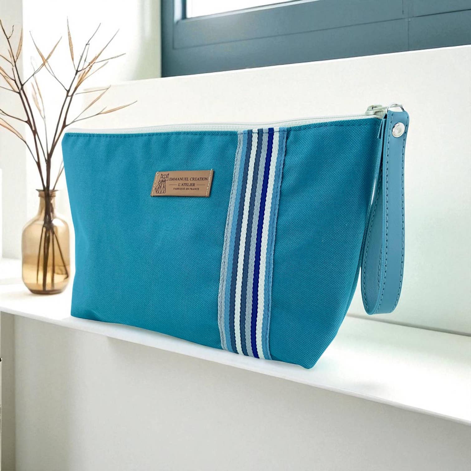 Emmanuel Création - Wholesale Toiletry bag – women's - Travel kit, "Alabama" petrol0