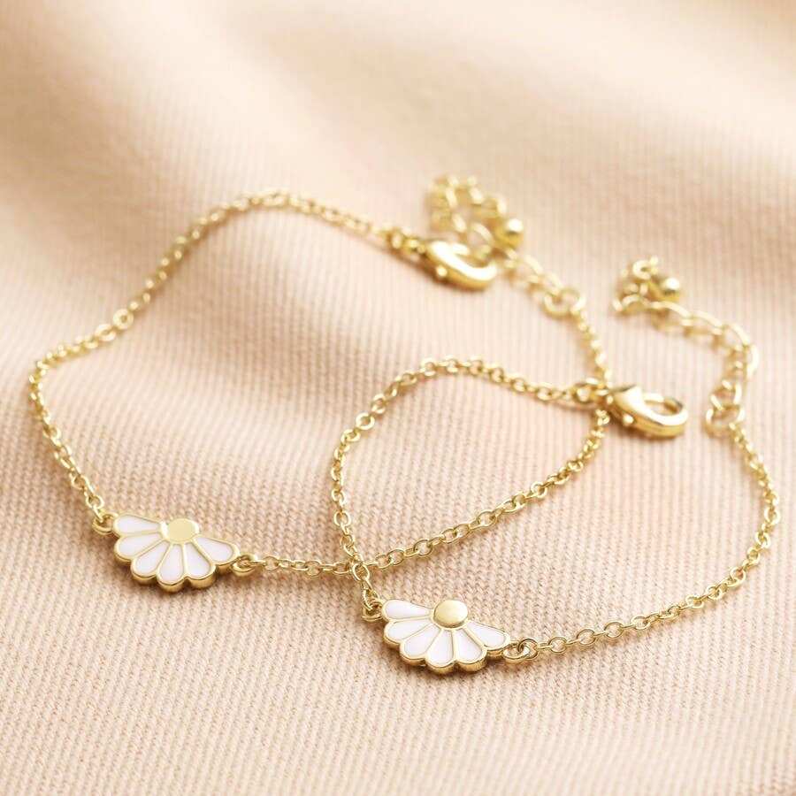 Lisa Angel - Wholesale Charm/Dangle Bracelet - Mother & Child Set of 2 Flower Bracelets in Gold3