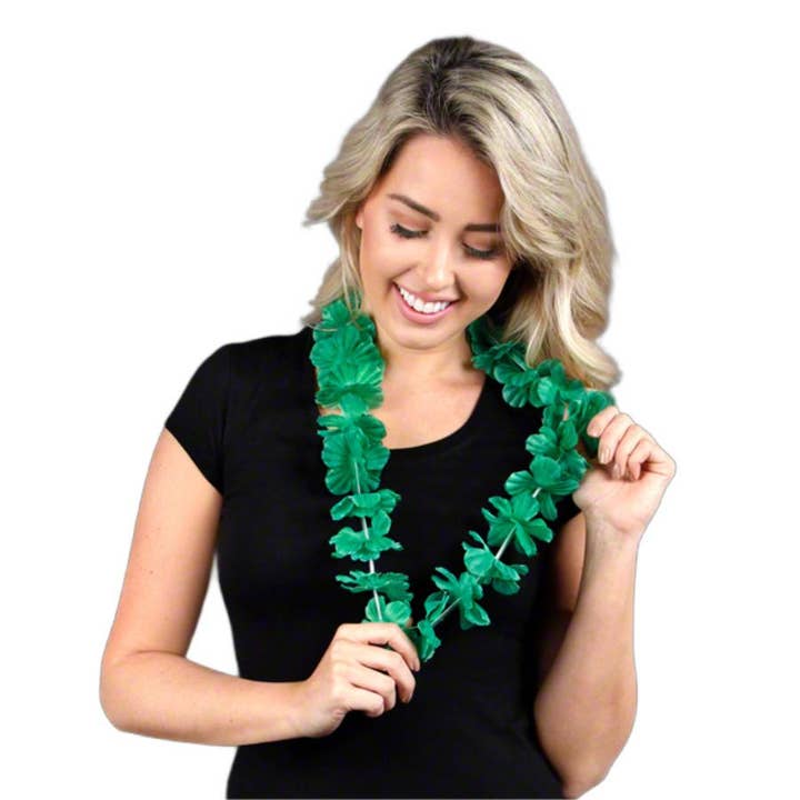 Blinkee.com, LLC – wholesale Party gift – Hawaiian Flower Lei Necklace Green