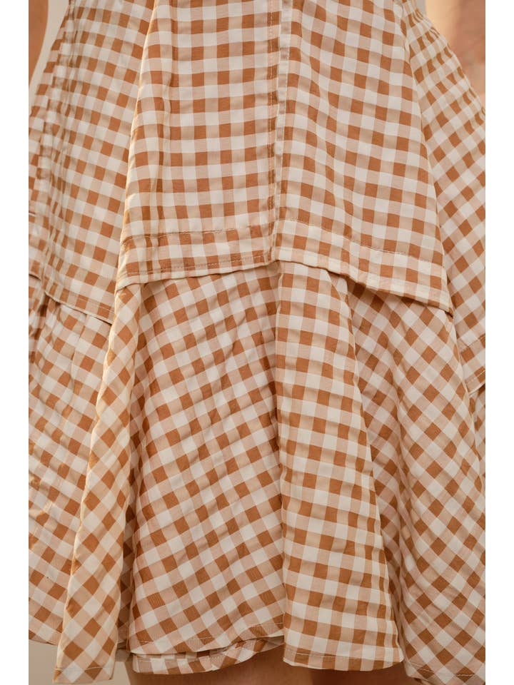 Blue B - Wholesale Dress - Women's - 47022D - Gingham Flare Mini Dress12