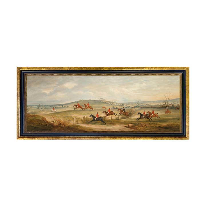 Gemälde „Quorn Hunt in Full Cry Fox Hunt“ auf Leinwand für den Großhandel von Madison Bay Co. - Historical Home Decor Reproductions