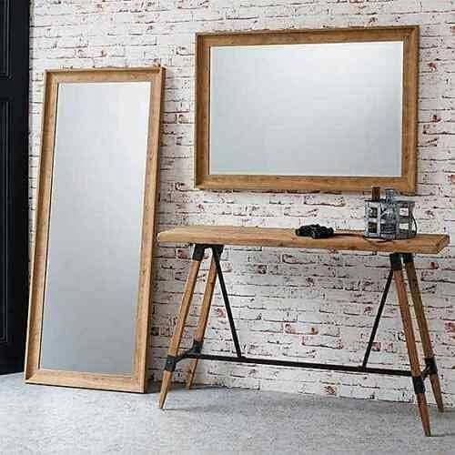 Stylish Walnut Brown Mirror Bevelled Curve Frame 60x90 cm for wholesale by DEENZ