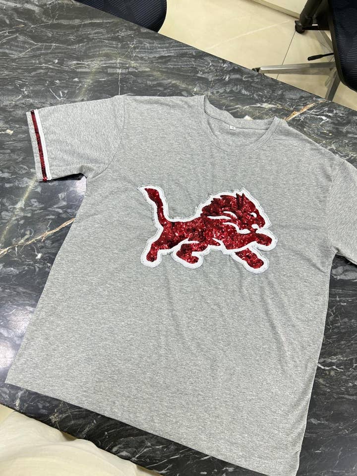 Lion Sequin Shirt for wholesale by Darling peaches and co