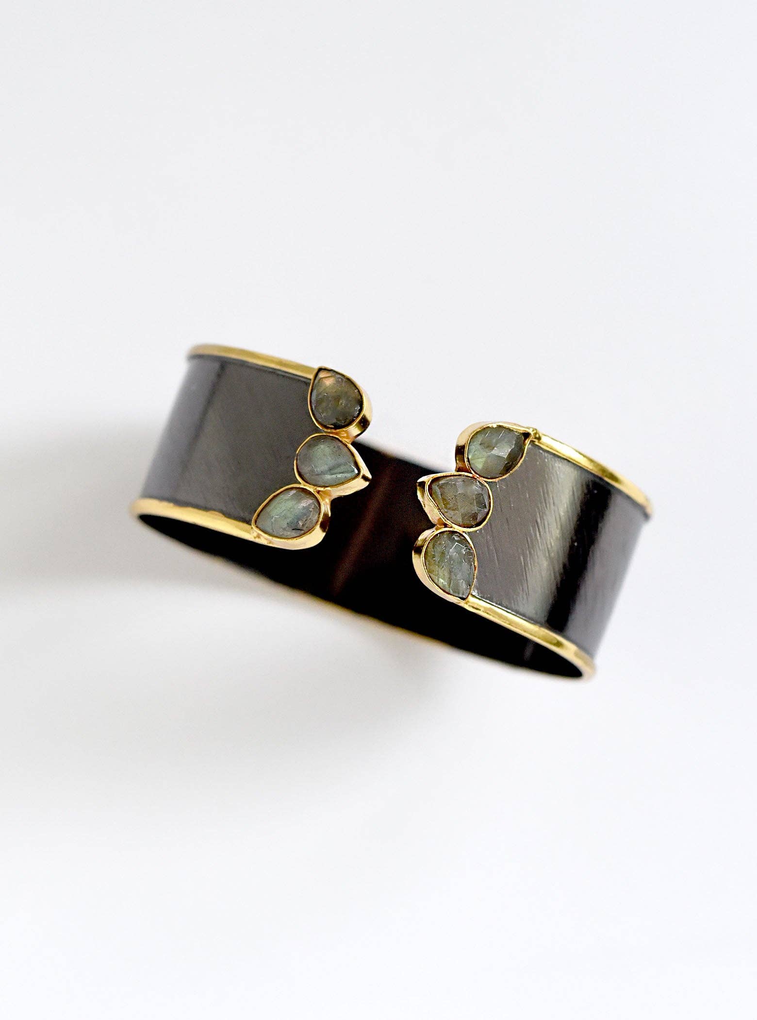 FELIX Z DESIGNS - Wholesale Cuff Bracelet - Hand Crafted Two Tone  Adjustable Open Gemstone Cuff Bangle,1