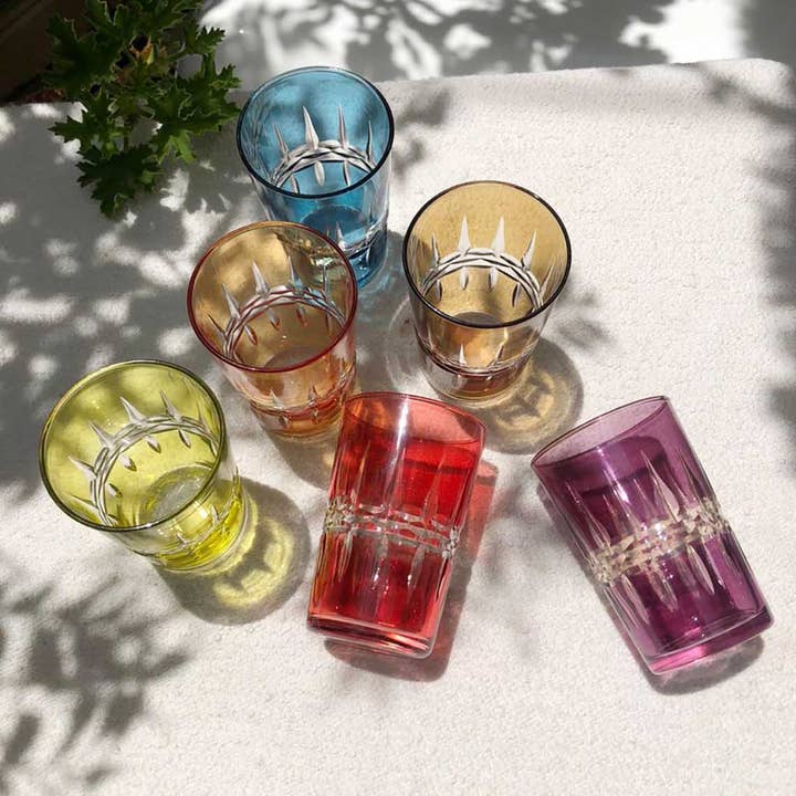 Scents and Feel - Venta al por mayor Copas de cóctel/licor - Juego de 6 vasos de té de cristal tallado
