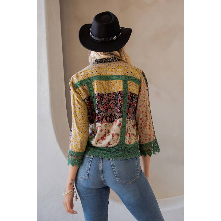 Young Threads - Wholesale Button Down Shirt - Women's - Earthy Boho Button Down Cropped Shirt (New Color)2