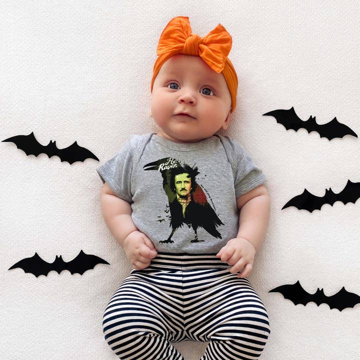 Poe Raven Baby Halloween Onesie© for wholesale by Keen Bee Studio