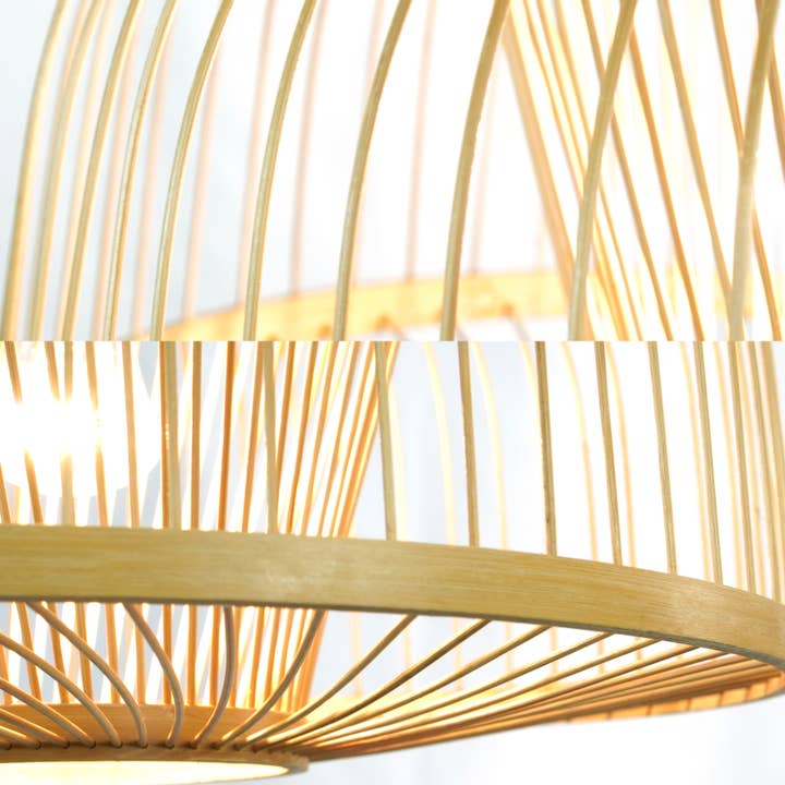Quickway Imports - Wholesale Lamp Shade - Modern Oval Bamboo Wicker Rattan Hanging Light Shade6