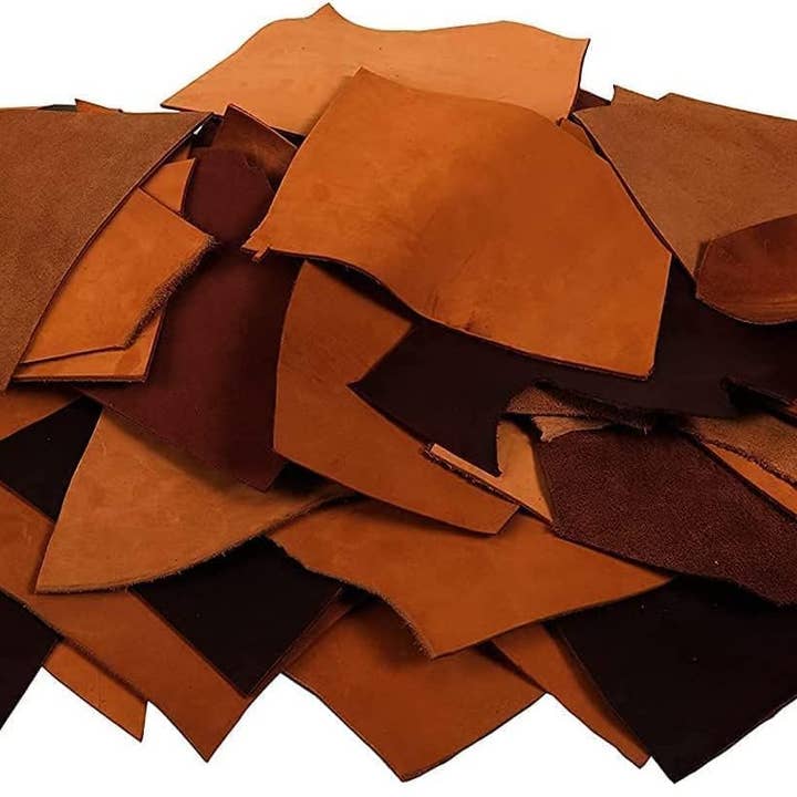 Tuzech Leather - Wholesale Craft Supplies - TUZECH Leather Scrap - Large Pieces of Full Grain Leather Cowhide Remnants Bag - Design & Make Crafts - Mixed Colors
