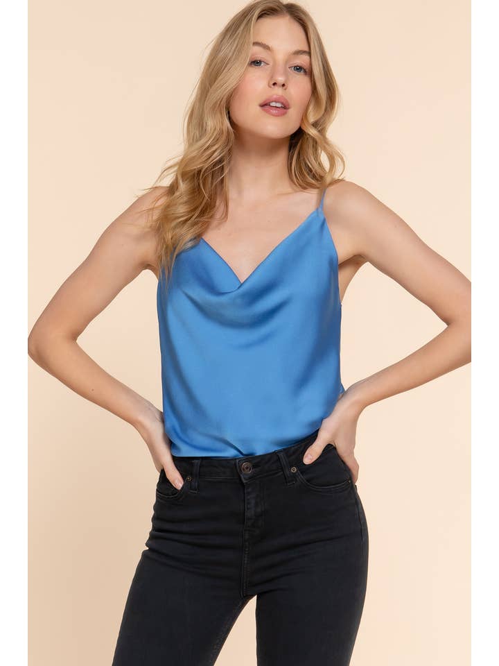 42POPS - Wholesale Camisole - Women's - `.SLIM FIT COWL NECK SATIN CAMI TOP5