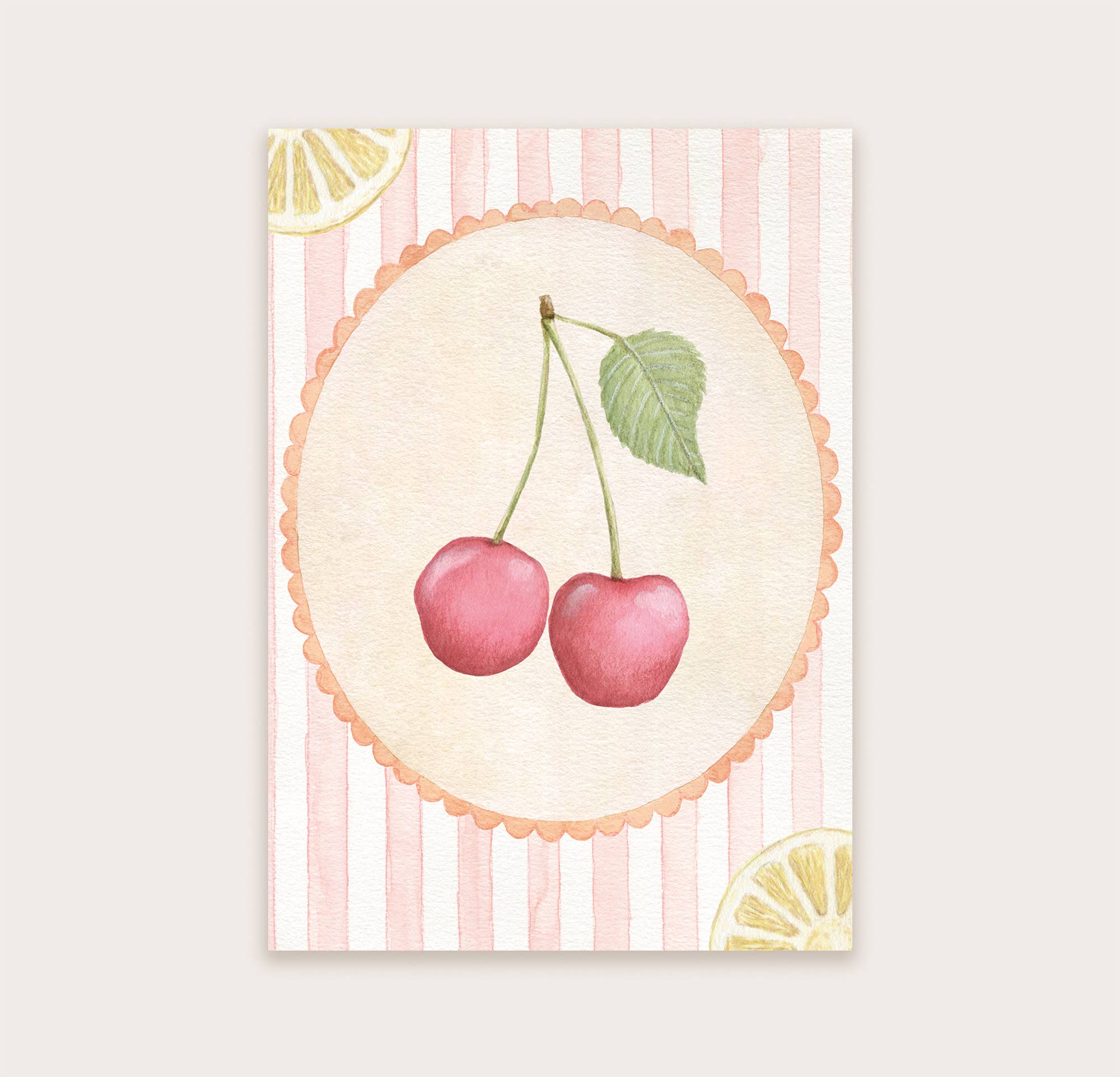 Appeloogje - Wholesale Everyday Greeting Card - Postcard cherries with lemons2